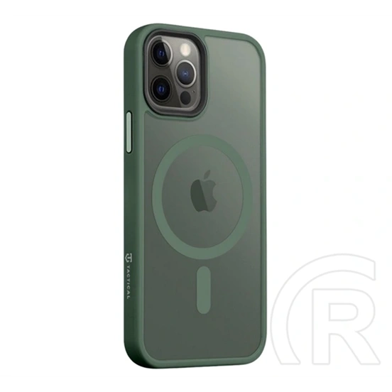 Tactical iPhone 12 Pro  magforce hyperstealth szilikon telefonvédő (ütésálló, átlátszó matt hátlap, magsafe) sötétzöld