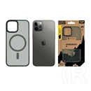 Tactical iPhone 12 Pro  magforce hyperstealth szilikon telefonvédő (ütésálló, átlátszó matt hátlap, magsafe) sötétzöld