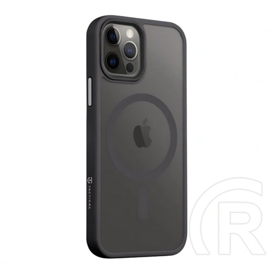 Tactical iPhone 12 Pro  magforce hyperstealth szilikon telefonvédő (ütésállóság, átlátszó matt hátlap, magsafe) fekete