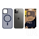 Tactical iPhone 12 Pro  magforce hyperstealth szilikon telefonvédő (ütésállóság, átlátszó matt hátlap, magsafe) sötétkék