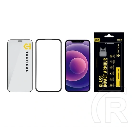 Tactical iPhone 12 mini impact armour glass képernyővédő üveg (3d, karcálló, antibakteriális + segédkeret) átlátszó