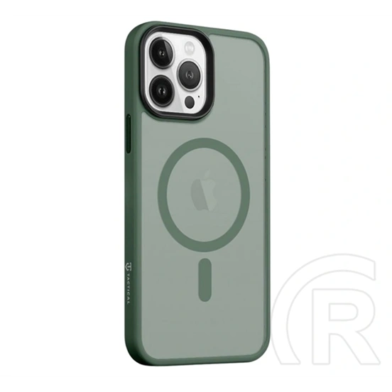 Tactical iPhone 13 Pro Max magforce hyperstealth szilikon védő (ütésálló, átlátszó matt hátlap, magsafe) sötétzöld