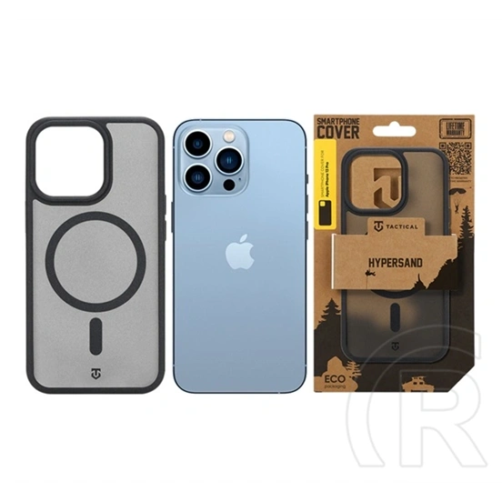 Tactical iPhone 13 Pro magforce hypersand szilikon telefonvédő (ütésállóság, átlátszó hátlap, magsafe) fekete