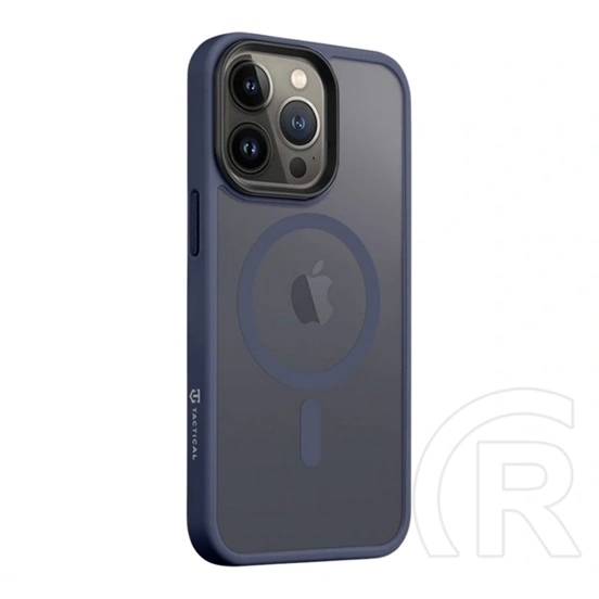 Tactical iPhone 13 Pro magforce hyperstealth szilikon telefonvédő (ütésállóság, átlátszó matt hátlap, magsafe) sötétkék