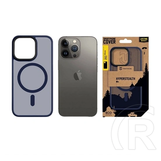 Tactical iPhone 13 Pro magforce hyperstealth szilikon telefonvédő (ütésállóság, átlátszó matt hátlap, magsafe) sötétkék