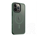 Tactical iPhone 13 Pro magforce hyperstealth szilikon telefonvédő (ütésállóság, átlátszó matt hátlap, magsafe) sötétzöld