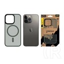 Tactical iPhone 13 Pro magforce hyperstealth szilikon telefonvédő (ütésállóság, átlátszó matt hátlap, magsafe) sötétzöld