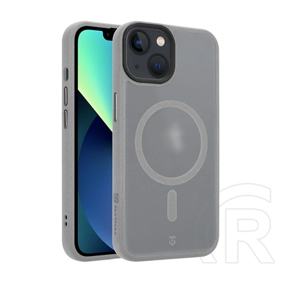 Tactical iPhone 13 magforce hypersand szilikon telefonvédő (ütésállóság, átlátszó hátlap, magsafe) világosszürke