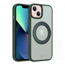 Tactical iPhone 13 magforce hyperstand szilikon telefonvédő (ütésálló, átlátszó hátlap, magsafe, kitámasztó) sötétzöld