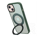 Tactical iPhone 13 magforce hyperstand szilikon telefonvédő (ütésálló, átlátszó hátlap, magsafe, kitámasztó) sötétzöld
