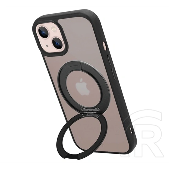 Tactical iPhone 13 magforce hyperstand szilikon telefonvédő (ütésállóság, átlátszó hátlap, magsafe, kitámasztó) fekete