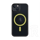 Tactical iPhone 13 magforce hyperstealth 2.0 szilikon védő (ütésálló, átlátszó matt hátlap, magsafe) fekete/citromsárga