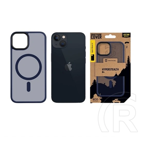 Tactical iPhone 13 magforce hyperstealth szilikon telefonvédő (ütésállóság, átlátszó matt hátlap, magsafe) sötétkék