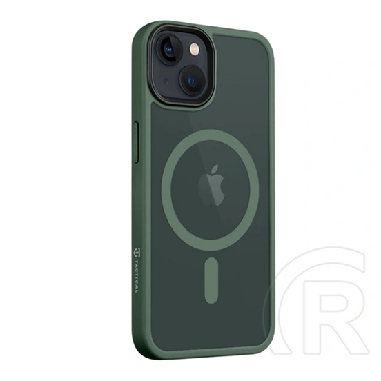 Tactical iPhone 13 magforce hyperstealth szilikon telefonvédő (ütésállóság, átlátszó matt hátlap, magsafe) sötétzöld