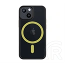 Tactical iPhone 13 mini magforce hyperstealth 2.0 védő (ütésálló, átlátszó matt hátlap, magsafe) fekete/citromsárga