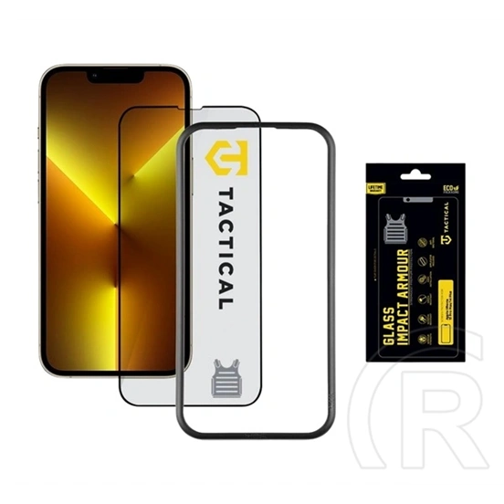 Tactical iPhone 14 Plus  impact armour glass védő üveg (3d, extra karcálló, antibakteriális + segédkeret) átlátszó