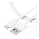 Tactical iPhone 14 Plus  smooth thread adatkábel (usb - lightning, 60w, gyorstöltő, 100cm) fehér