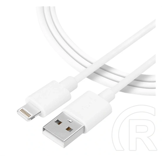 Tactical iPhone 14 Plus  smooth thread adatkábel (usb - lightning, 60w, gyorstöltő, 30cm) fehér