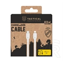Tactical iPhone 14 Plus  stitch thread adatkábel (type-c - lightning, 27w, gyorstöltő, cipőfűző, 200cm) fehér