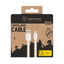 Tactical iPhone 14 Plus  stitch thread adatkábel (usb - lightning, 12w, gyorstöltő, cipőfűző, 30cm) fehér