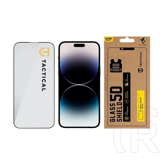 Tactical iPhone 14 Pro glass shield 5d képernyővédő üveg (5d, 0.33mm, 9h) fekete