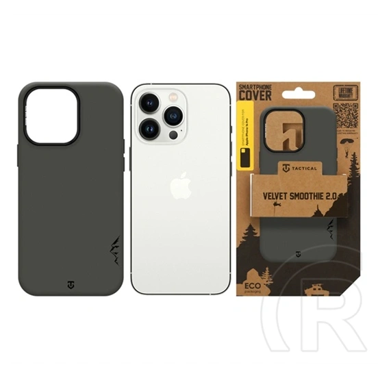 Tactical iPhone 14 Pro magforce velvet smoothie 2.0 szilikon telefonvédő (ütésállóság, matt, magsafe) sötétszürke