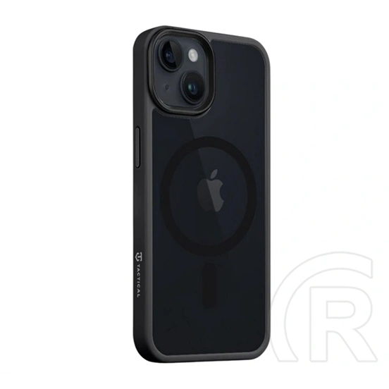 Tactical iPhone 14 magforce hyperstealth szilikon telefonvédő (ütésállóság, átlátszó matt hátlap, magsafe) fekete