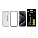 Tactical iPhone 15 Pro Max impact armour glass képernyővédő üveg (3d, karcálló, antibakteriális + segédkeret) átlátszó