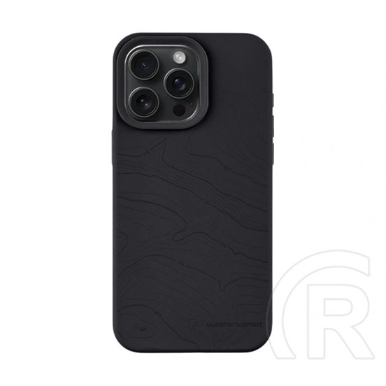 Tactical iPhone 15 Pro Max magforce beaver szilikon védő (plüss belső, matt, magsafe, topográfiai minta) fekete