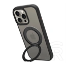 Tactical iPhone 15 Pro Max magforce hyperstand szilikon védő (ütésálló, átlátszó hátlap, magsafe, kitámasztó) fekete
