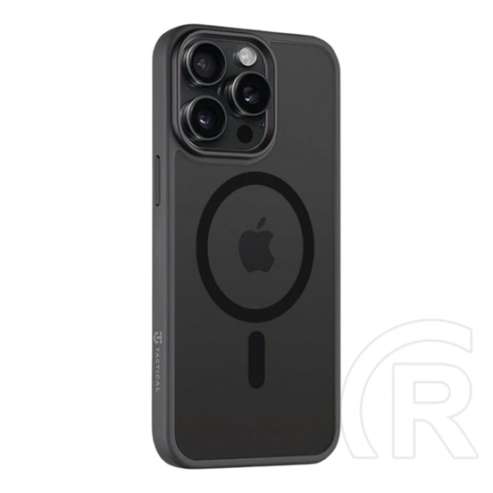 Tactical iPhone 15 Pro Max magforce hyperstealth szilikon telefonvédő (ütésálló, átlátszó matt hátlap, magsafe) fekete