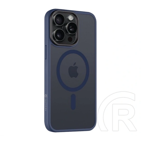 Tactical iPhone 15 Pro Max magforce hyperstealth szilikon telefonvédő (ütésálló, átlátszó matt hátlap, magsafe) sötétkék