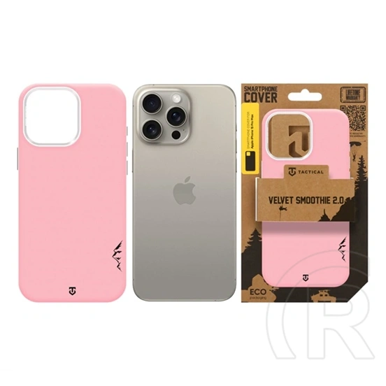 Tactical iPhone 15 Pro Max magforce velvet smoothie 2.0 szilikon telefonvédő (ütésállóság, matt, magsafe) rózsaszín