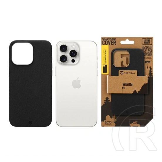 Tactical iPhone 15 Pro Max magforce weare szilikon telefonvédő (szövet hátlap, magsafe) fekete