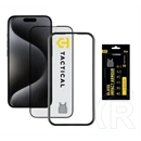 Tactical iPhone 15 Pro impact armour glass képernyővédő üveg (3d, extra karcálló, antibakteriális + segédkeret) átlátszó