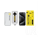 Tactical iPhone 15 Pro impact barrier for rookies képernyővédő üveg (5d, 0.33mm, 9h + segédkeret) fekete