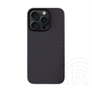Tactical iPhone 15 Pro magforce aramid szilikon telefonvédő (ultravékony, aramid bevonat, magsafe, karbon minta) fekete