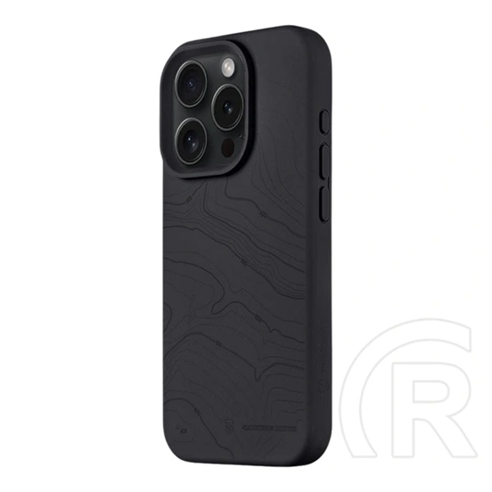 Tactical iPhone 15 Pro magforce beaver szilikon telefonvédő (mikrofiber plüss belső, matt, magsafe) fekete
