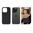 Tactical iPhone 15 Pro magforce beaver szilikon telefonvédő (mikrofiber plüss belső, matt, magsafe) fekete