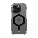Tactical iPhone 15 Pro magforce hexagon szilikon védő (ütésálló, légpárnás sarok, átlátszó matt hátlap, magsafe) fekete