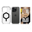 Tactical iPhone 15 Pro magforce hexagon szilikon védő (ütésálló, légpárnás sarok, átlátszó matt hátlap, magsafe) fekete