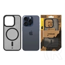 Tactical iPhone 15 Pro magforce hypersand szilikon telefonvédő (ütésállóság, átlátszó hátlap, magsafe) fekete