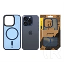 Tactical iPhone 15 Pro magforce hypersand szilikon telefonvédő (ütésállóság, átlátszó hátlap, magsafe) sötétkék