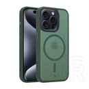 Tactical iPhone 15 Pro magforce hypersand szilikon telefonvédő (ütésállóság, átlátszó hátlap, magsafe) sötétzöld
