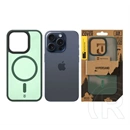 Tactical iPhone 15 Pro magforce hypersand szilikon telefonvédő (ütésállóság, átlátszó hátlap, magsafe) sötétzöld