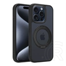 Tactical iPhone 15 Pro magforce hyperstand szilikon telefonvédő (ütésálló, átlátszó hátlap, magsafe, kitámasztó) fekete