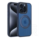 Tactical iPhone 15 Pro magforce hyperstand szilikon védő (ütésálló, átlátszó hátlap, magsafe, kitámasztó) sötétkék