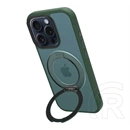 Tactical iPhone 15 Pro magforce hyperstand szilikon védő (ütésálló, átlátszó hátlap, magsafe, kitámasztó) sötétzöld