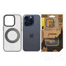 Tactical iPhone 15 Pro magforce hyperstand szilikon védő (ütésálló, átlátszó hátlap, magsafe, kitámasztó) világosszürke