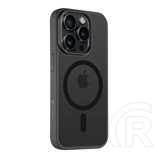 Tactical iPhone 15 Pro magforce hyperstealth szilikon telefonvédő (ütésállóság, átlátszó matt hátlap, magsafe) fekete